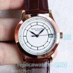 Swiss Copy Patek Philippe Calatrava 5296 Watch Rose Gold White Dial